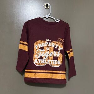 Kids' Burgundy and Gold Tigers Long Sleeve Tee